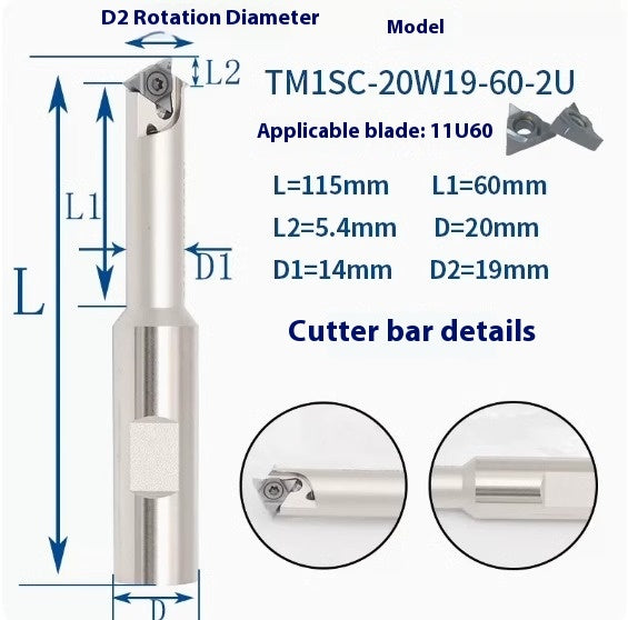 6036 SMT Deep Hole Thread Milling Toolholder Machining Center Single Thread Internal Coolant Milling Tool U-Thread Toolholder 11UI 16UI Shandong Denso Pricision Tools Co.,Ltd.